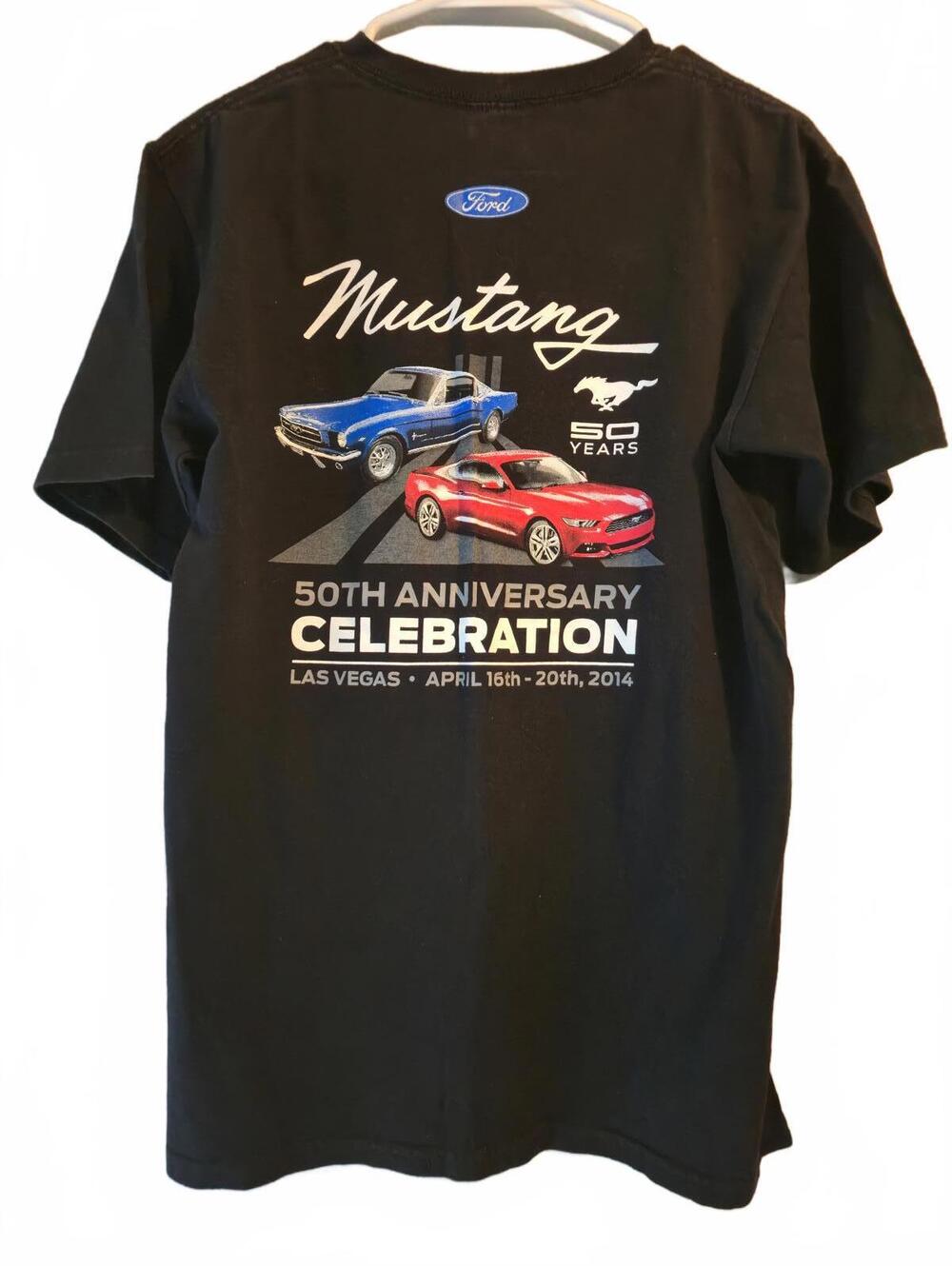 Ford Mustang 50th Anniversary Celebration Anvil Cotton Black T Shirt Size Medium